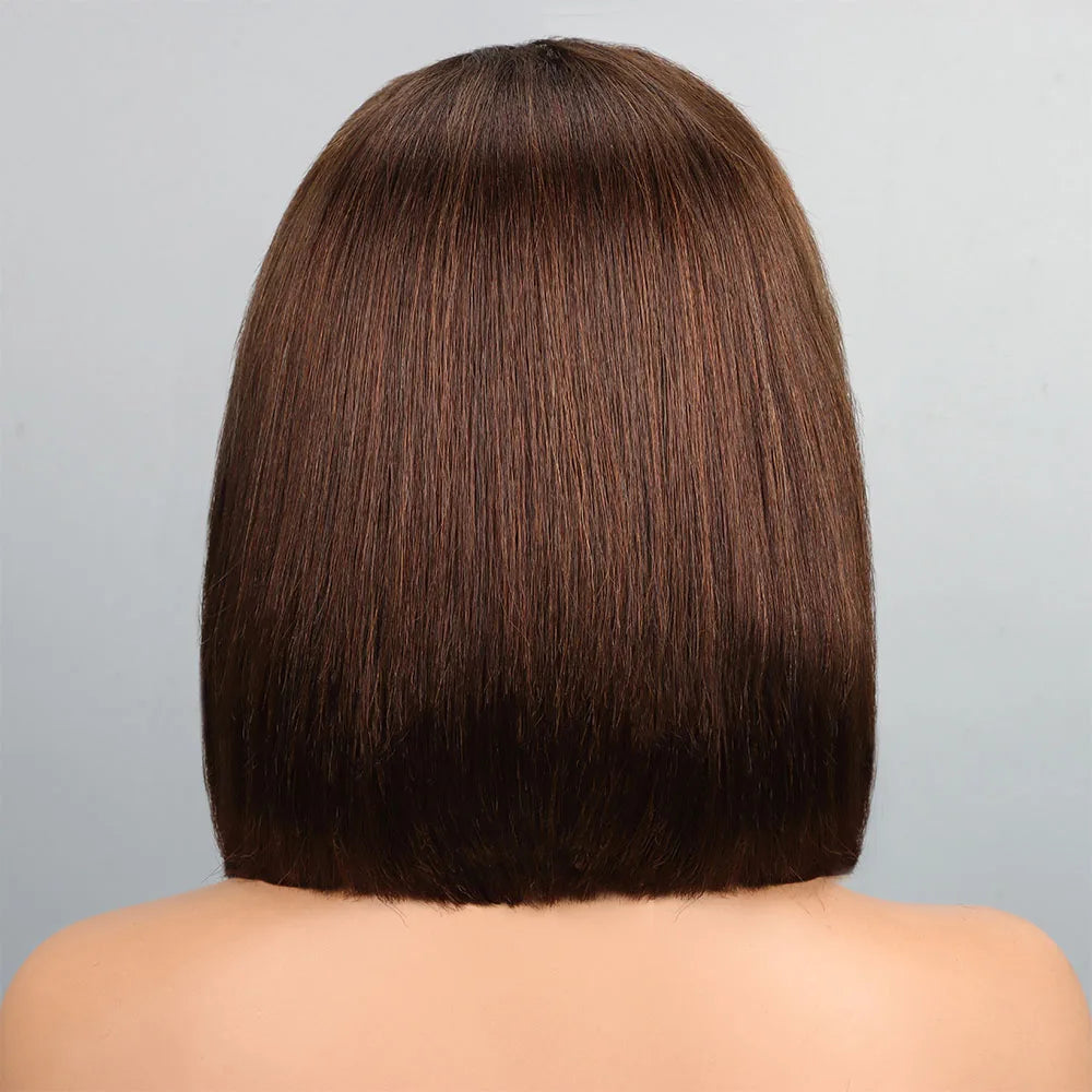 Isa Horine - peruca bob lisa cabelo humano, renda de 13x4, 210% densidade e várias cores
