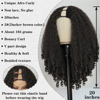 Adaeze Amaral - parte v wig afro premium com cachos naturais sem cola e clip-in luxo