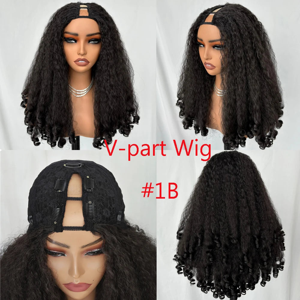 Adaeze Amaral - parte v wig afro premium com cachos naturais sem cola e clip-in luxo