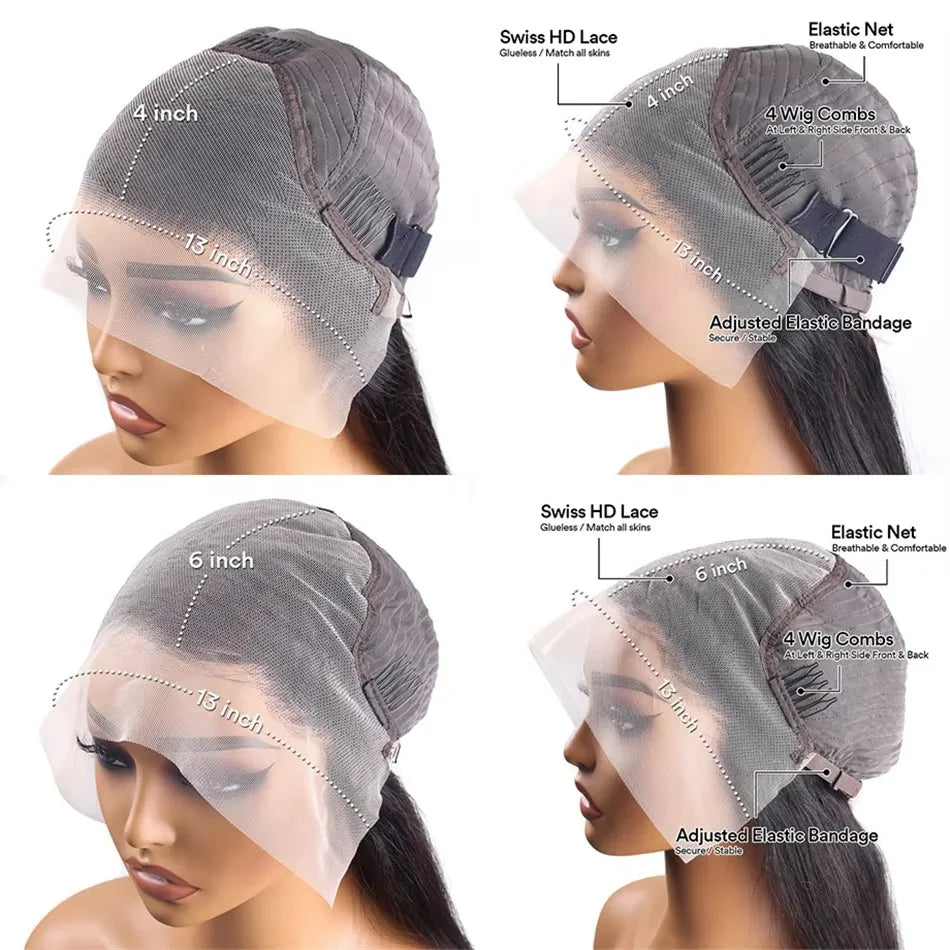 Maria Ambre - peruca de ondas reflexos mel HD com renda de  13x6 e 96cm de densidade premium