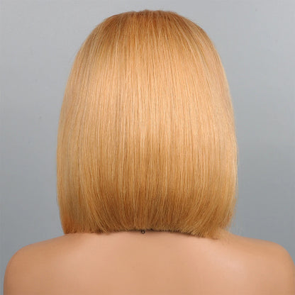 Isa Horine - peruca bob lisa cabelo humano, renda de 13x4, 210% densidade e várias cores