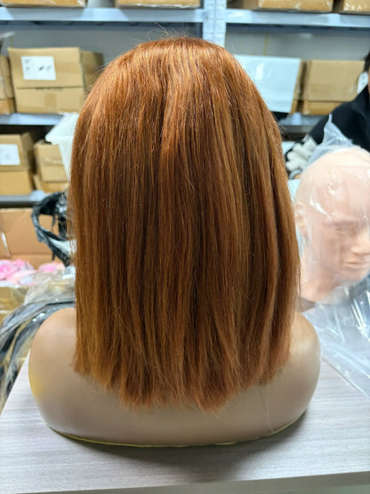 Isa Horine - peruca bob lisa cabelo humano, renda de 13x4, 210% densidade e várias cores