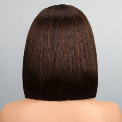 Isa Horine - peruca bob lisa cabelo humano, renda de 13x4, 210% densidade e várias cores