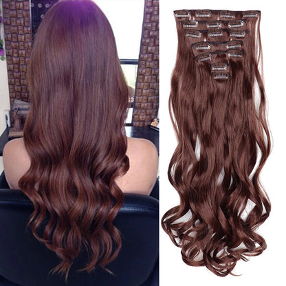 Estefânia Ondina-  clip-in ondas longas 7 peças, 55cm sintético natural volumoso, cabeça completa