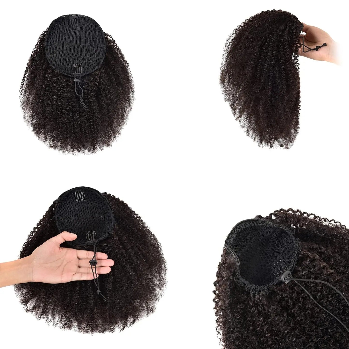 Coleção Zola Sanaa - extensão puff afro coque, cordão cachos kinky e volume natura