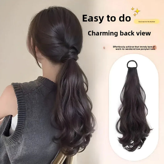 Celeção Vitaline Colette -  rabo de cavalo ondas fluidas, elástico premium e resistente ao calor