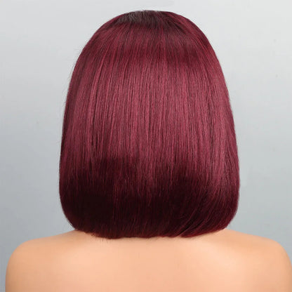 Isa Horine - peruca bob lisa cabelo humano, renda de 13x4, 210% densidade e várias cores