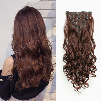 Estefânia Ondina-  clip-in ondas longas 7 peças, 55cm sintético natural volumoso, cabeça completa
