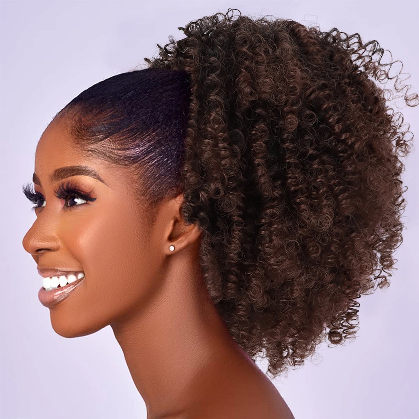 Coleção Zola Sanaa - extensão puff afro coque, cordão cachos kinky e volume natura