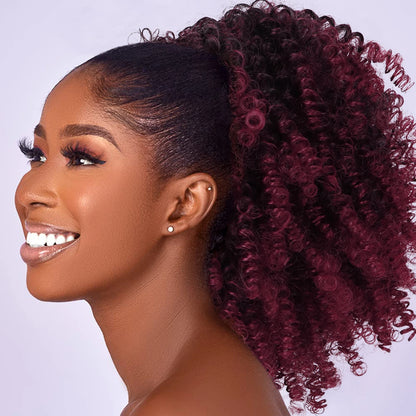 Coleção Zola Sanaa - extensão puff afro coque, cordão cachos kinky e volume natura