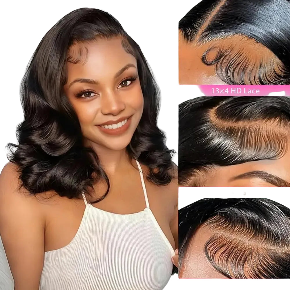 Coleção Flavie - bob ondas brasileiras premium, renda transparente 13x6 e 250% volume natural
