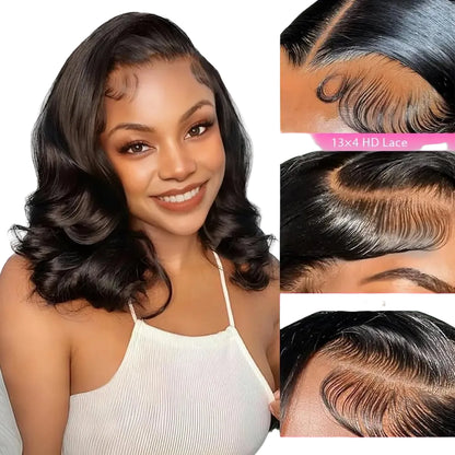 Coleção Flavie - bob ondas brasileiras premium, renda transparente 13x6 e 250% volume natural