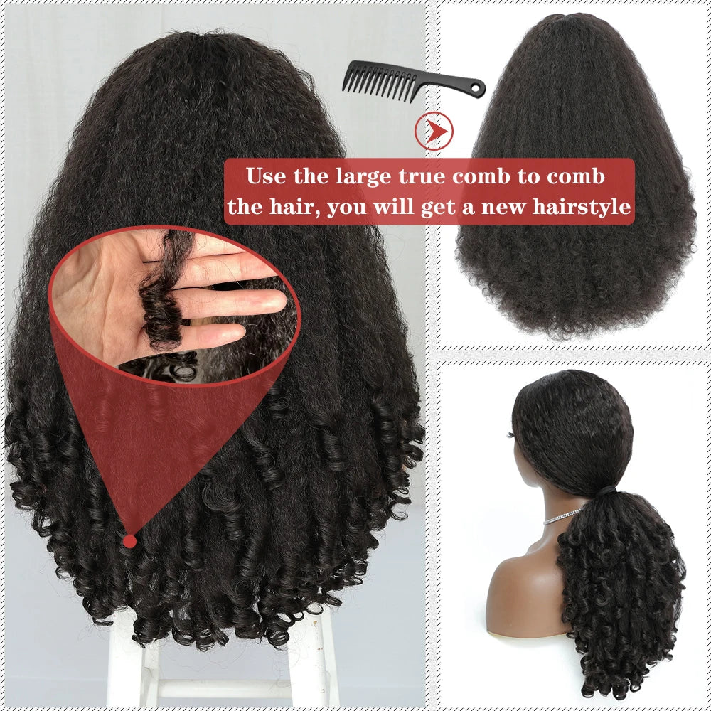 Adaeze Amaral - parte v wig afro premium com cachos naturais sem cola e clip-in luxo