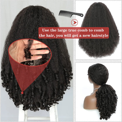 Adaeze Amaral - parte v wig afro premium com cachos naturais sem cola e clip-in luxo