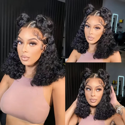 Coleção Ondine  - peruca bob ondas profundas HD lace transparente e cabelo humano brasileiro