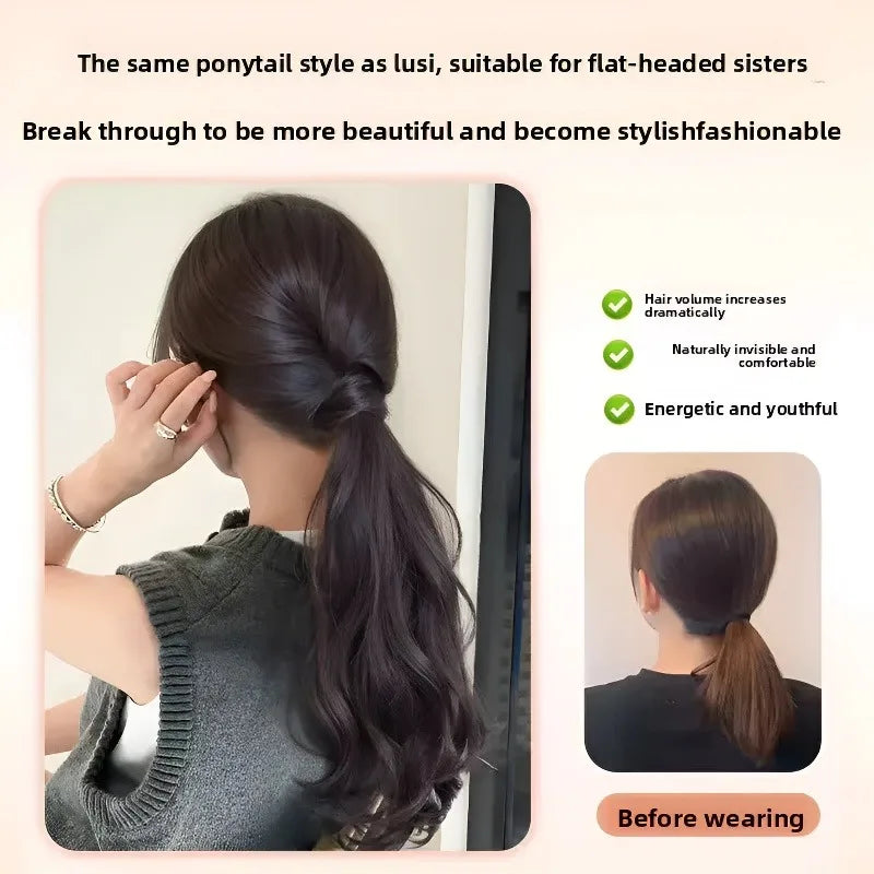 Celeção Vitaline Colette -  rabo de cavalo ondas fluidas, elástico premium e resistente ao calor