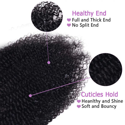 Madalena  Beren - conjunto de 8 peças clip-in cachos kinky, cabelo humano remy brasileiro cor natural