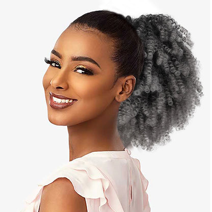 Coleção Zola Sanaa - extensão puff afro coque, cordão cachos kinky e volume natura