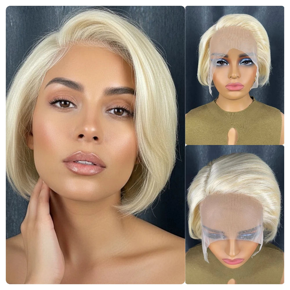 Coleção Thessiane - pixie cut bob lace, cabelo humano premium 13x1 , corte Arrojado