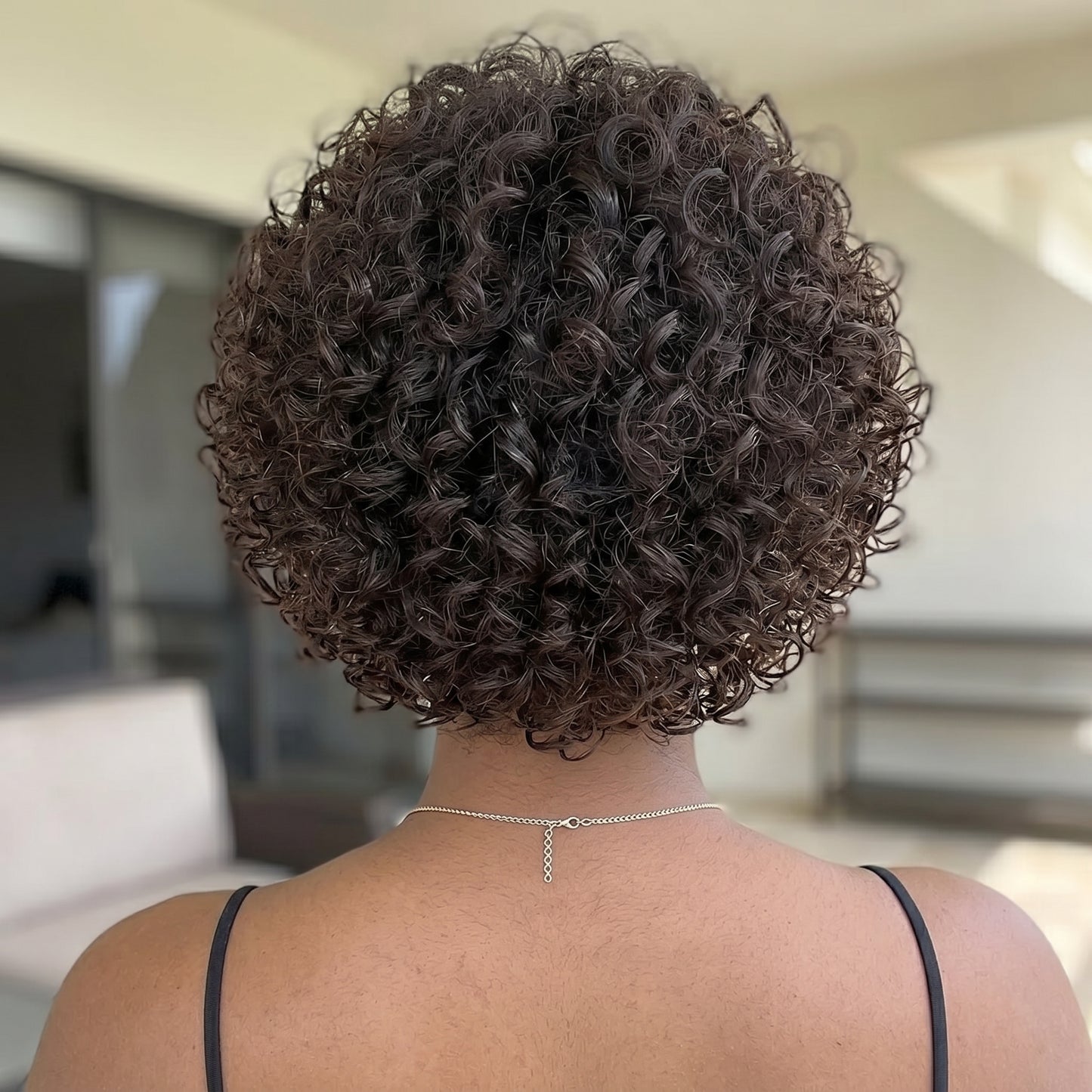 Safira Paul - peruca bob pixie cachos afro com ondas água e renda HD pré-arrancada premium