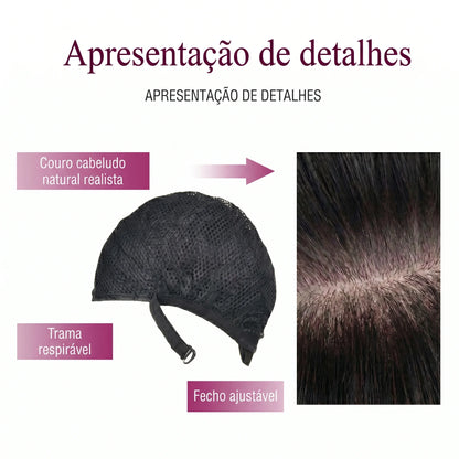 Seraphine Rossella - Peruca ondas longas com franja, fibra premium e várias cores